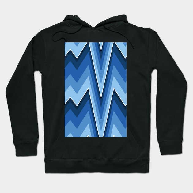 Bargello flame stitch prongs blue Hoodie by colorofmagic